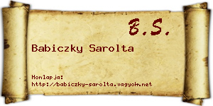Babiczky Sarolta névjegykártya