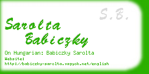 sarolta babiczky business card